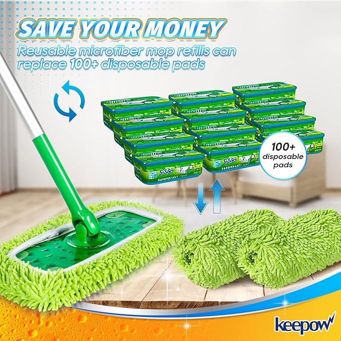 KEEPOW Reusable Mop Pads Compatible
