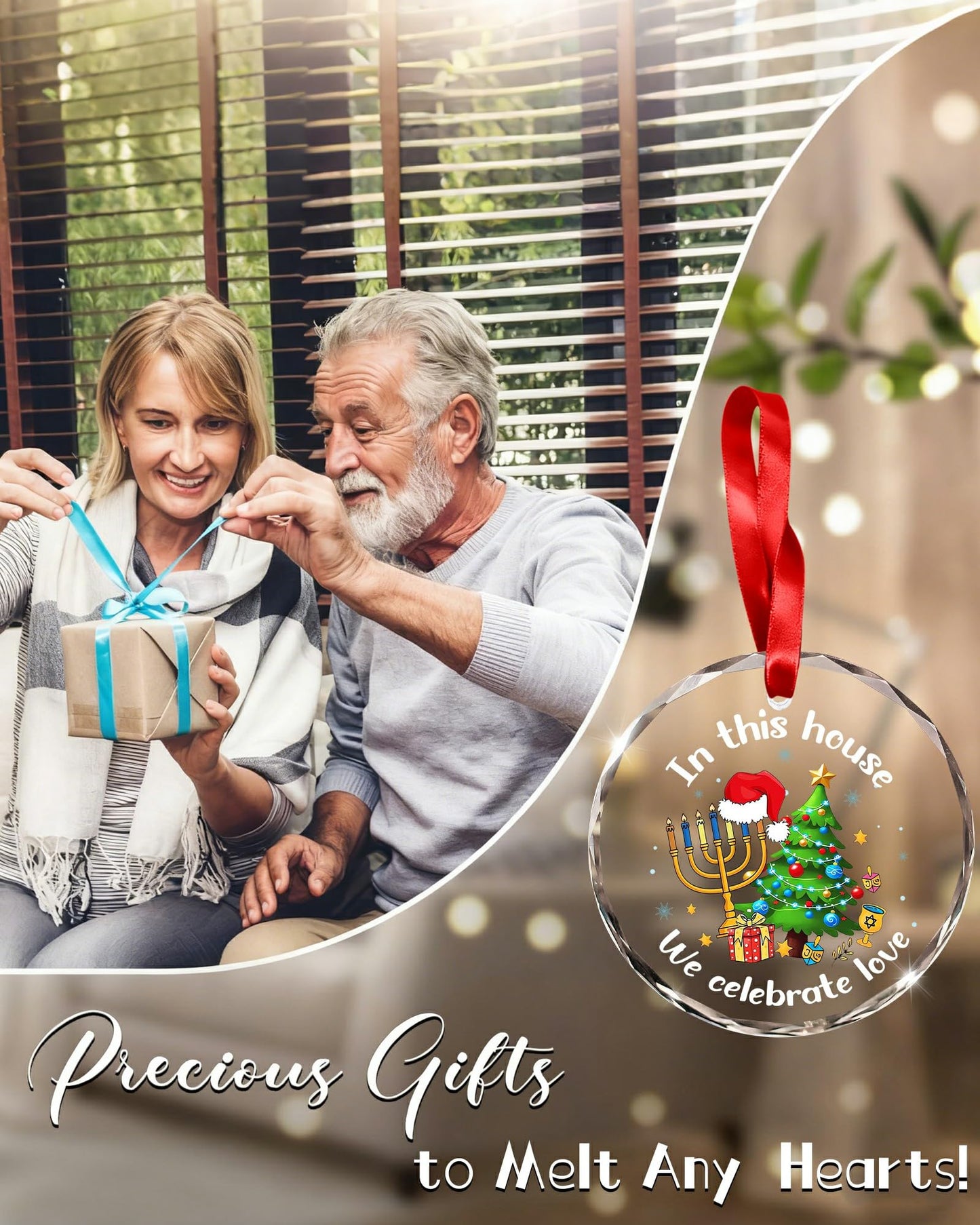 Hanukkah Gifts for Women Men- Hanukkah Christmas Tree Ornaments 2025, Jewish Gifts Spiritual for Men Women, Merchandise Holiday Decor Indoors Home House Decorations