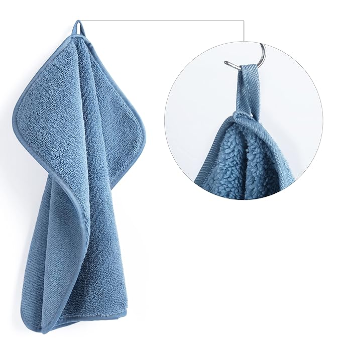 POLYTE Premium Lint Free Microfiber Washcloth Face Towel, 13 x 13 in
