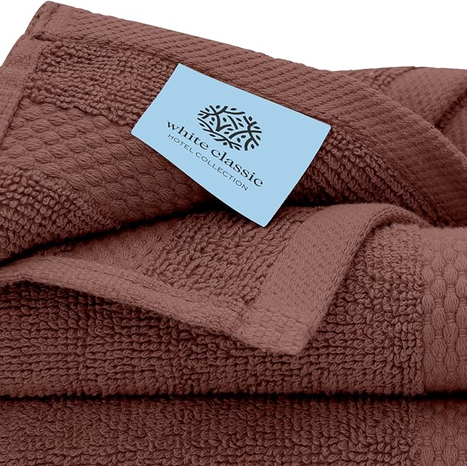 White Classic Luxury Cotton Washcloths 13x13 Inch