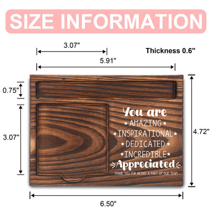 Employee Appreciation Gifts, Thank You Gifts, Inspirational Gifts, Sticky Note Holder, Post-it Note Dispenser for Desk, Wooden Post-it Note & Pen Holder 6.5" x 4.7" - FTA104