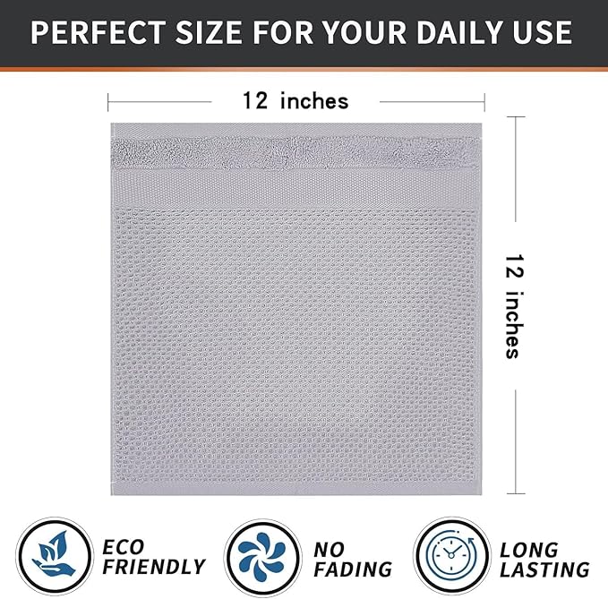 Homaxy 100% Cotton Dish Cloths, 8 Pack