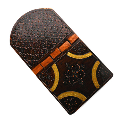 Handmade Wooden Holy Book Stand - Brown Handcrafted Indian Traditional Book Rest for Religious Prayer and Gifting (Design-2)