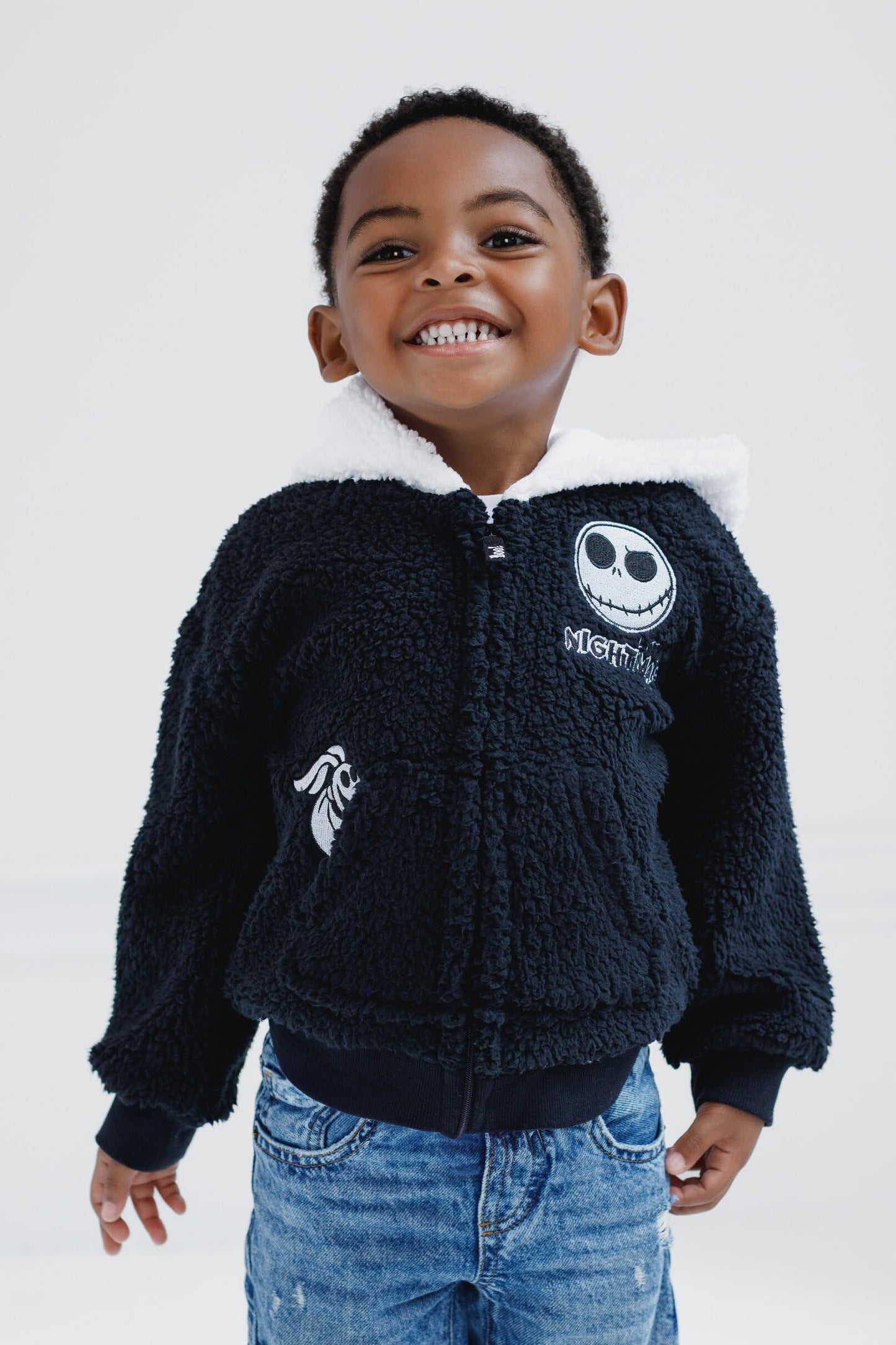 Disney Nightmare Before Christmas Jack Skellington Zero Infant Baby Boys Cozy Sherpa Cosplay Hoodie Black 18 Months