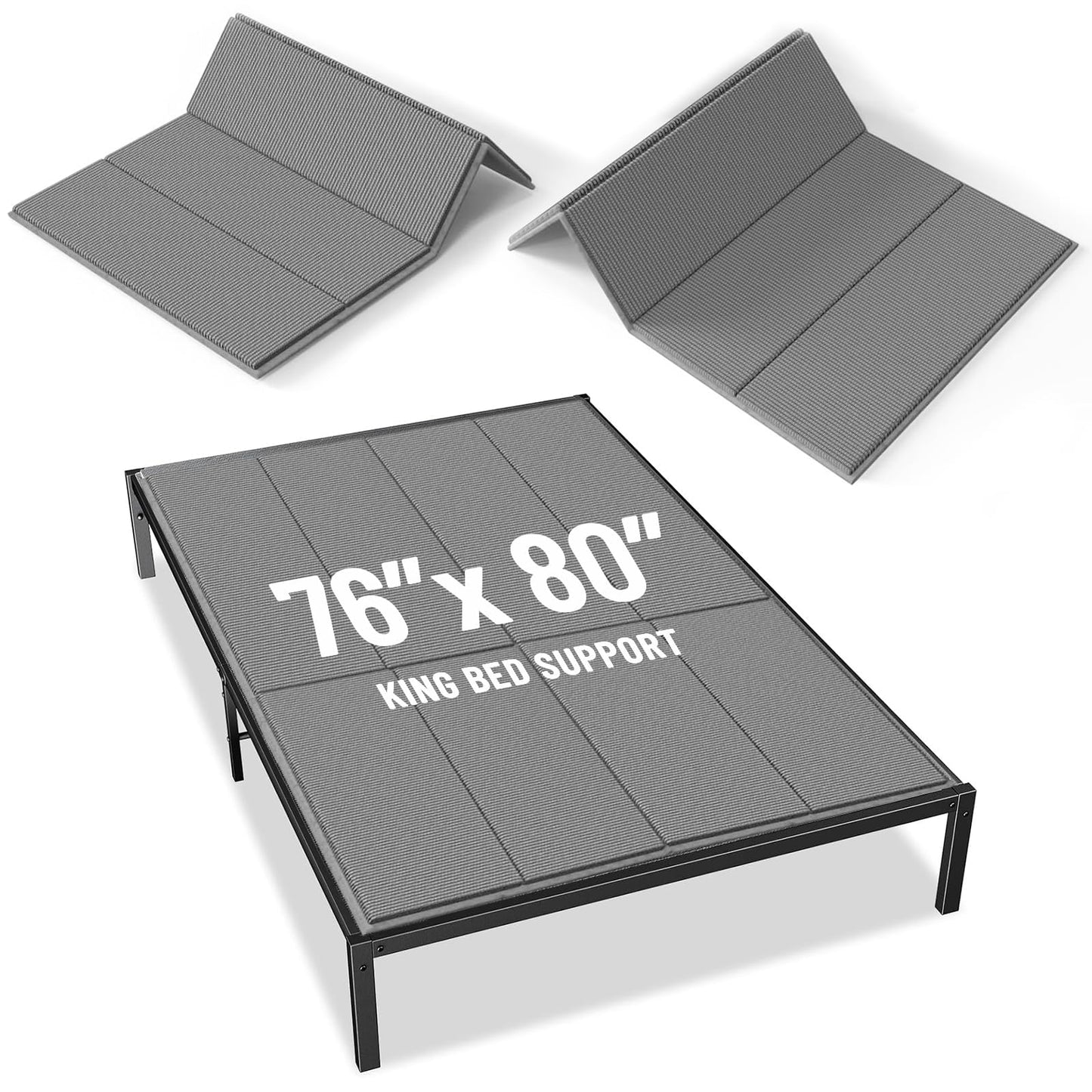 Voyla Upgraded Bunkie Board King Size Ultra Heavy Duty Anti-Sag Bed Support Board Under Mattress 12mm Wave-Structured Bunky Board Bunkieboards