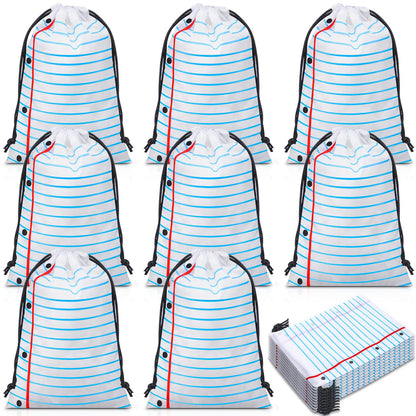 24 Pcs Graduation Gift Bag 10 x 7 Inch Notebook Drawstring Backpack Teacher Appreciation Week Favor Bulk Preschool Graduation Goodie Bag Kindergarten Birthday Supply Back to School Party Decoration