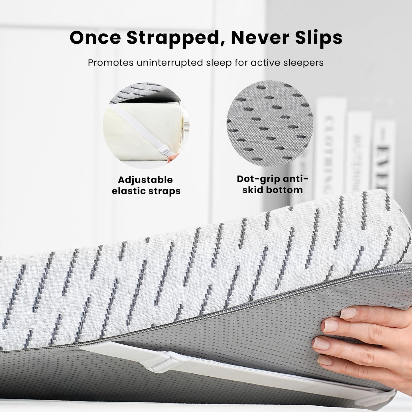 HOMRELEXA Bamboo Mattress Topper Twin XL Size 3 Inch, Cooling Gel & Bamboo Charcoal Memory Foam Mattress Topper for Back Pain Relief, Firm Dual-Layer Foam Bed Pad with Removable Cover College Dorm