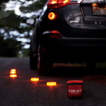 Marcala 3‑Pack LED Road Flares | DOT Compliant Emergency Lights for Vehicles with Batteries, Whistle & Case | Flares Emergency Road | Emergency Flares | Perfect For Gifting or Everyday Roadside Safety