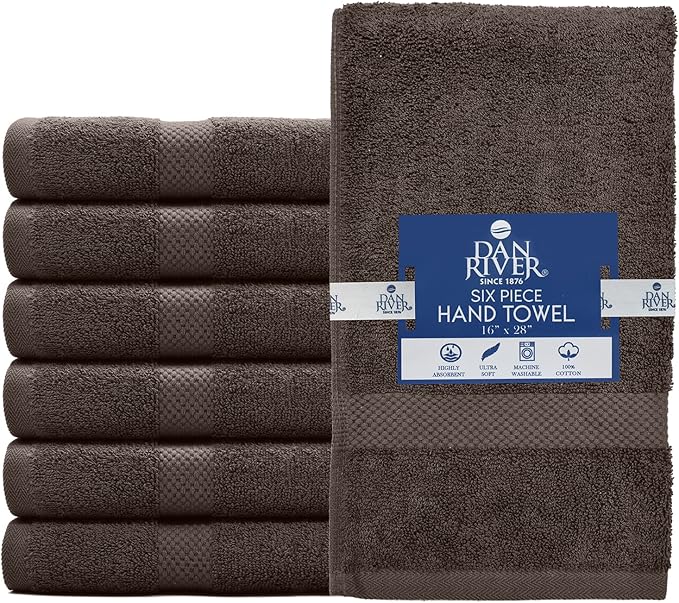 DAN RIVER 6-Pack Premium Hand Towels