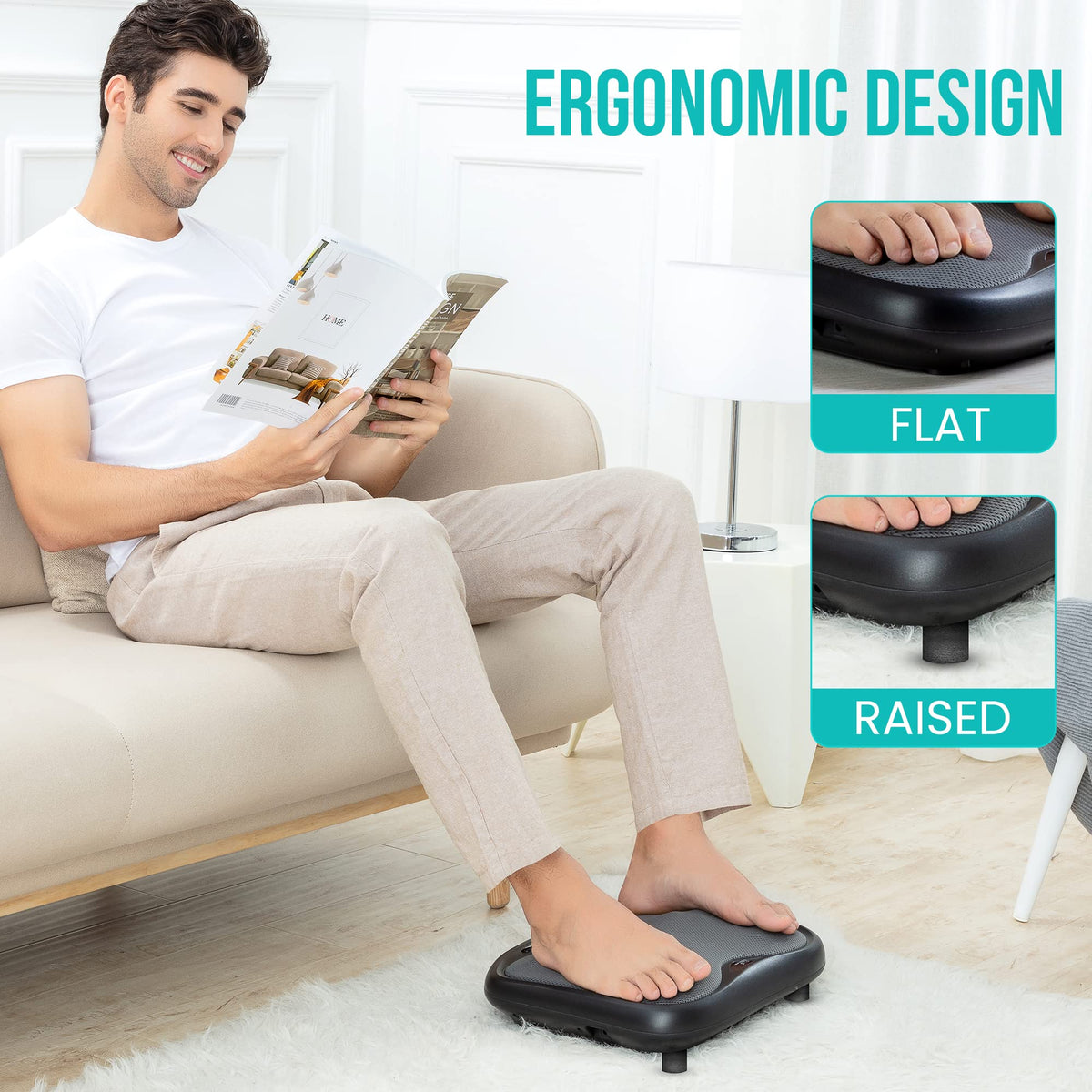 Snailax Shiatsu Foot Massager with Heat, FSA HSA Eligible, Washable Cover Kneading Foot & Back Massager, Heated Feet Warmer, Electric Feet Massager Machine for Plantar Fasciitis