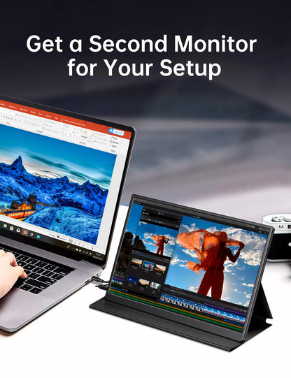 Small Portable Monitor 10.5" 400 Nits 15:10 FHD 1280P IPS Screen, Ultra-Slim Mini Monitor w/Smart Cover & Speaker, USB C HDMI HDR Portable Gaming Monitor, Travel Monitors for Laptop PCs