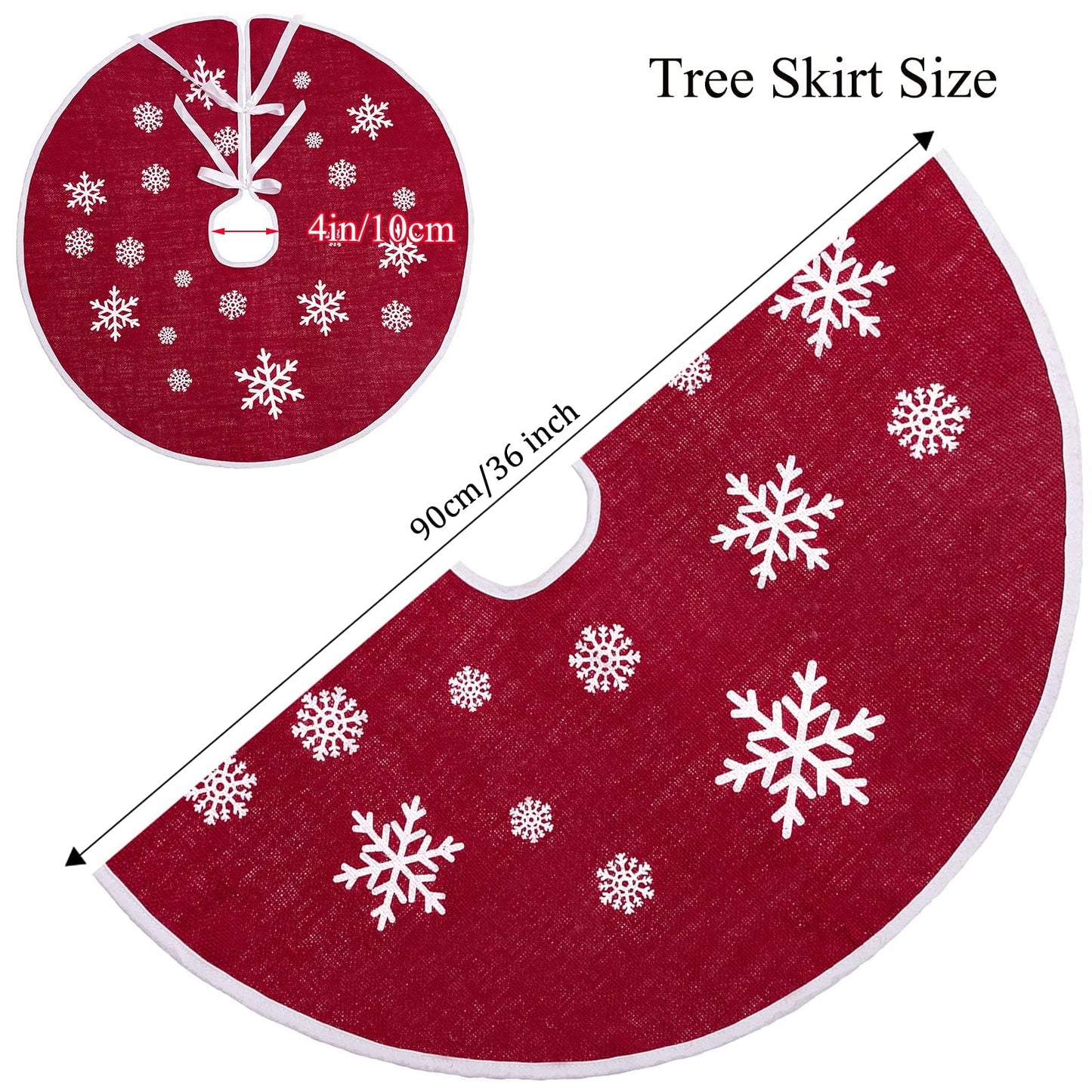 N&T NIETING Christmas Tree Skirt, 30 Inches Red Skirt for Merry Christmas Party Christmas Tree Indoor Outdoor Decoration Xmas New Year Holiday Party Home Ornaments