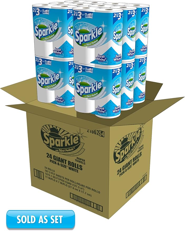 Sparkle Paper Towels, 24 Giant Rolls, Pick-A-Size