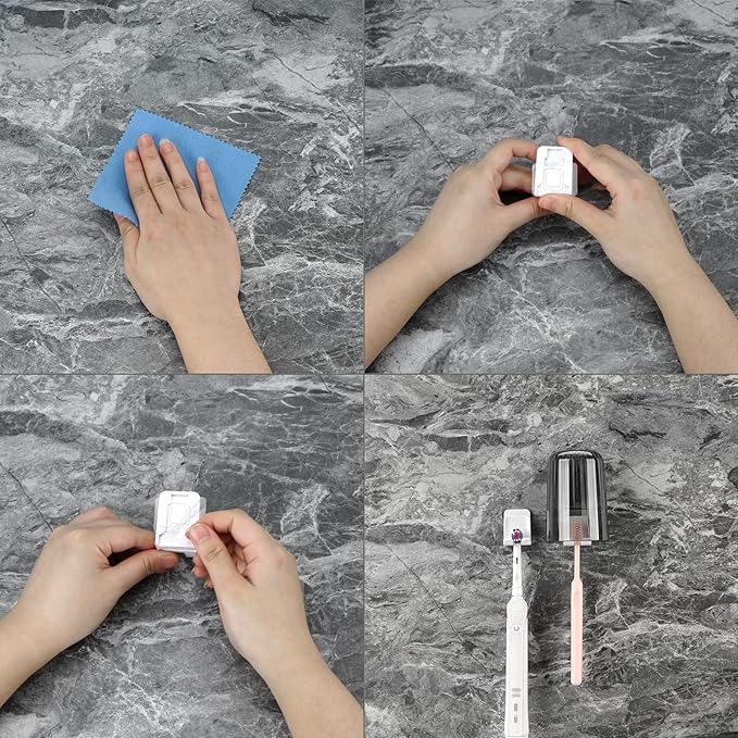 4 PCS Toothbrush Holder Wall Mounted