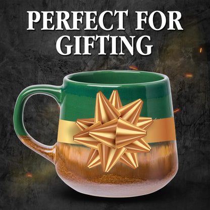 Silver Buffalo Lord of The Rings Elven Text High Gloss Reactive Glaze Tapered Pottery Mug,18 Ounces