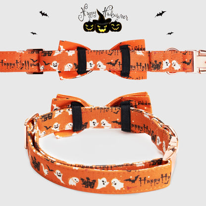 Thankspaw Adjustable Bow Tie Dog Collar Printed Cute Patterns Spring Summer Soft Pet Collars for Small Medium Large Dogs