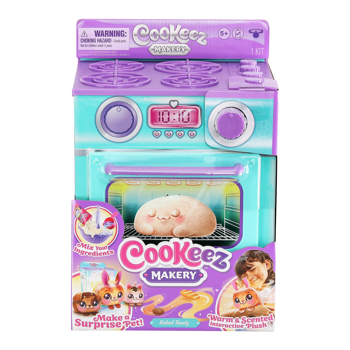 Cookeez Makery Oven, Mix & Make a plush best friend! Place your Dough In The Oven And Be Amazed When A Warm, Scented, Interactive, Comes Out! Which Surprise Bake Will You Make?