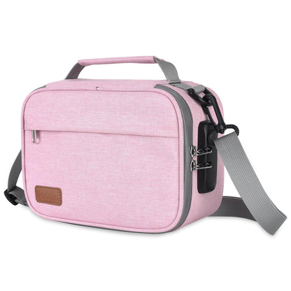 PODAHO Travel Cosmetic Carrier Bag with 10 Accessories, Multi-Use Storage Box Case with Combination Lock, Portable Food Containers Pouch, Great Gift for Women, (Pink Set)
