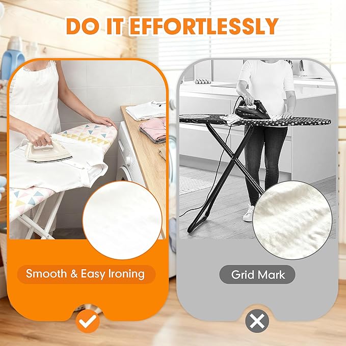 Ironing Board Cover and Pad, 18x49 Extra Wide Thick Iron Padding, Scorch &