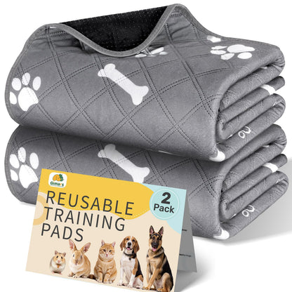 Gimars Reusable Dog Training Pads,2 Pack 120×90cm Washable Dog Pads,Thickened Absorbent Pet Mat,Fast Drying Training Mat for Puppy/Senior Pet Whelping Incontinence Housebreaking