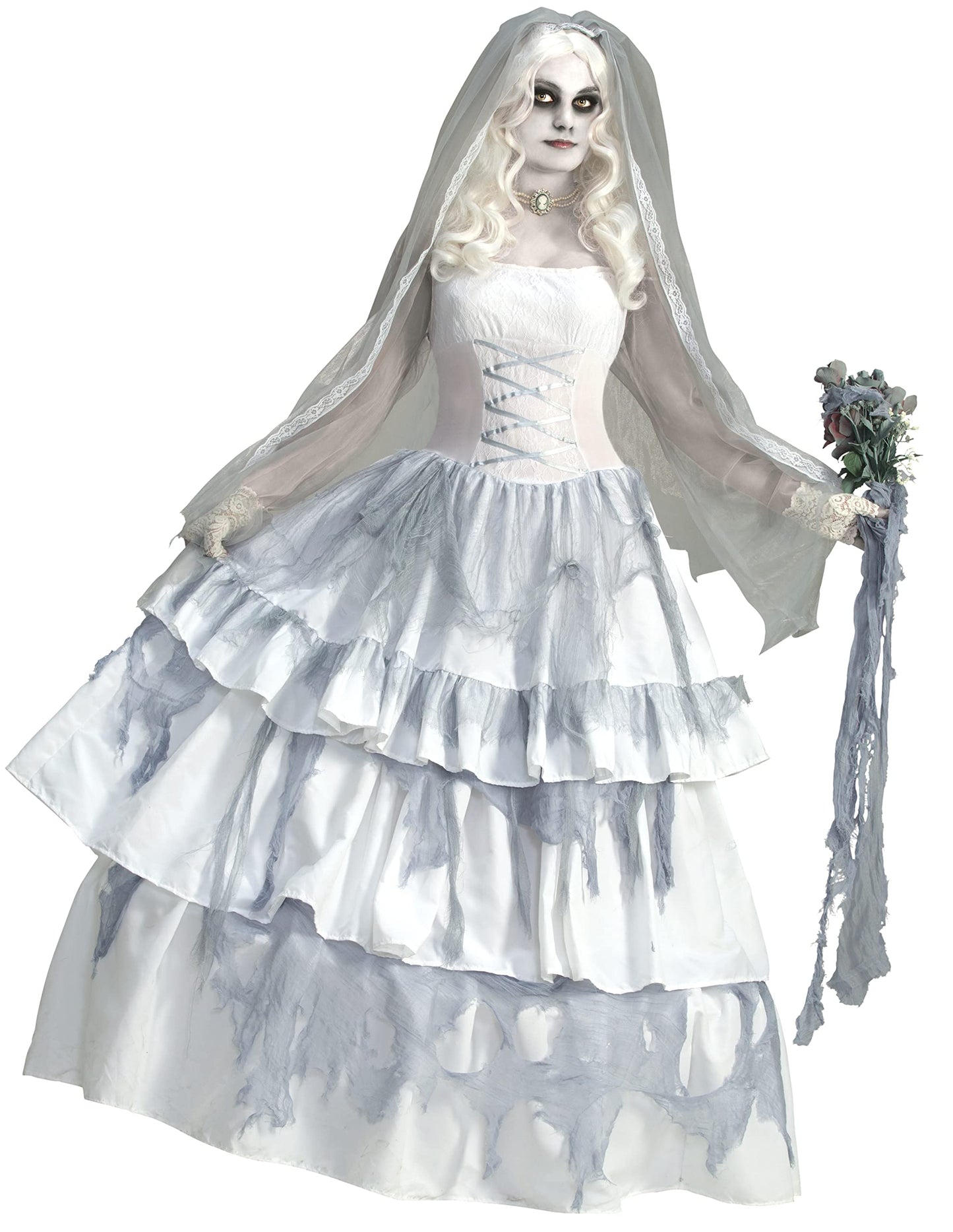 Rubies Deluxe Victorian Ghost Bride Costume for Adults, Women's Standard