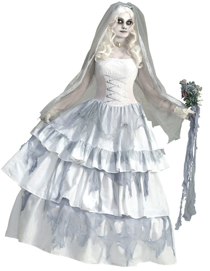 Rubies Deluxe Victorian Ghost Bride Costume for Adults, Women's Standard