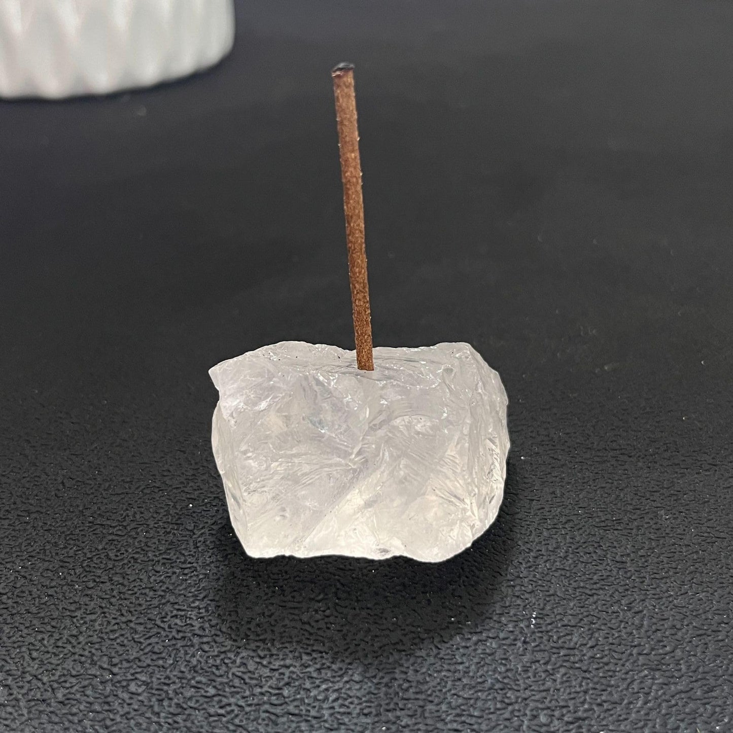 Natural Raw Crystal Incense Holder Set - 3 Unpolished Amethyst/White Quartz/Pink Stone (3-5cm), Aromatherapy Gift for Meditation, Yoga & Home Decor, Healing Energy Stone