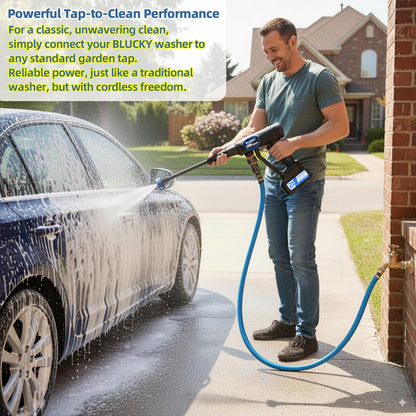 Cordless Pressure Washer, 6 in 1 Portable Power Washer, cordless power washer with 2 Battery, Battery Pressure Washer with 5M for Car/Floor/Garden Cleaning & Watering (Blue)