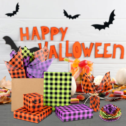 NEBURORA 100 Sheets Blue Tissue Paper Bundles 60 Sheets Halloween Tissue Paper