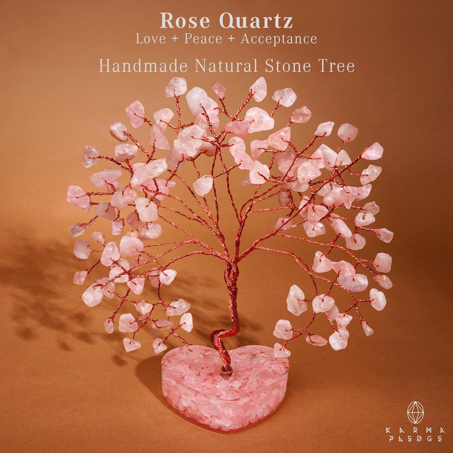 Rose Quartz Crystal Tree of Life Birthday Gifts for Women, Girls Friends, Handmade Chakra Healing Crystals Tree for Home Office Decor, Positivity, Good Luck, Money, Unique Gifts for Her Mom, Sister