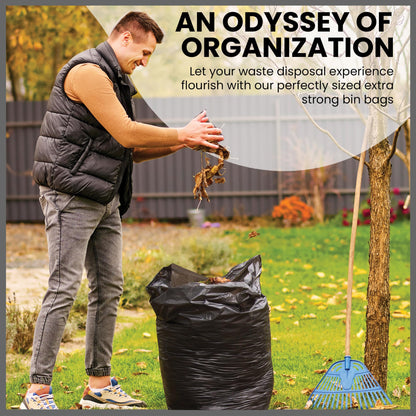 DCS 200 Large Black Bin Bags Heavy Duty for Household Garbage Capacity 80L–Strong Black Refuse Sacks–Bin Liners for Everyday use, Office, Kitchen, Restaurant–Rubbish Garbage Bags 45x72x97cm