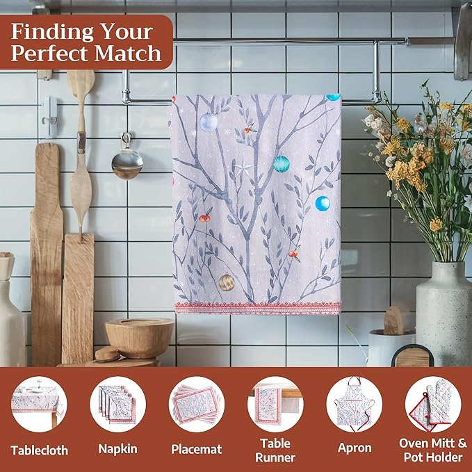 Maison d' Hermine Kitchen Towels Set of 3 100% Cotton 20" x 27.5" Reusable
