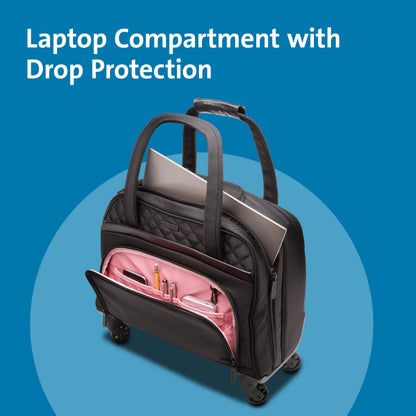 Kensington Laptop Roller Case - Contour 2.0 Executive Balance Laptop Spinner for up to 15.6" Inch Laptops, Wheeled Laptop Case with Tote Bag Style, Ideal Cabin Bag, Black, K60380WW