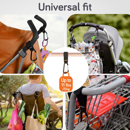 Baby Uma Buggy Clips - 2022 Double-Platinum Winning Pram Clips, Universal Pram Accessories, 5 kg Weight Capacity & Non-Slip, Baby Travel Essentials