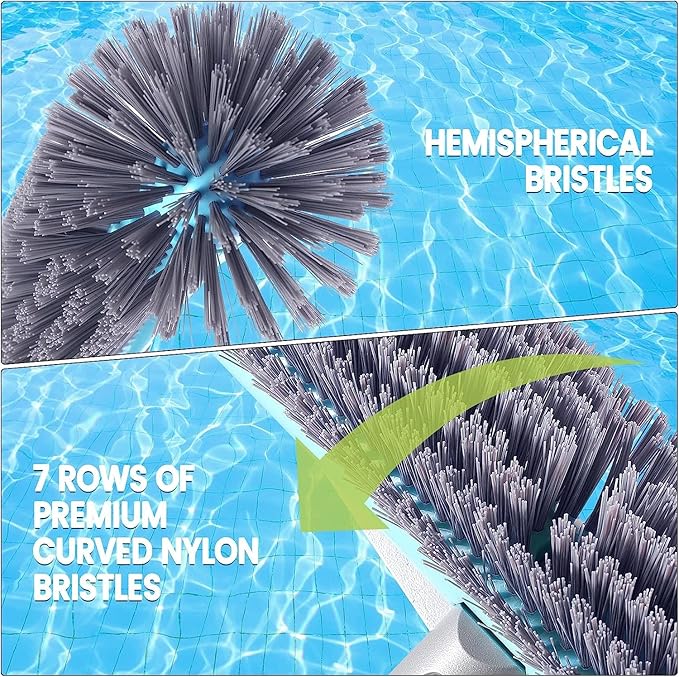 Swimming Pool Brush Head with Round Ends，17.5" Heavy Duty Aluminum Back Head