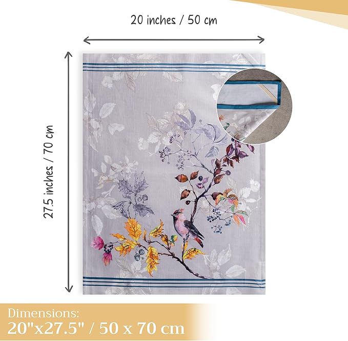 Maison d' Hermine Kitchen Towels Set of 3 100% Cotton 20" x 27.5" Reusable