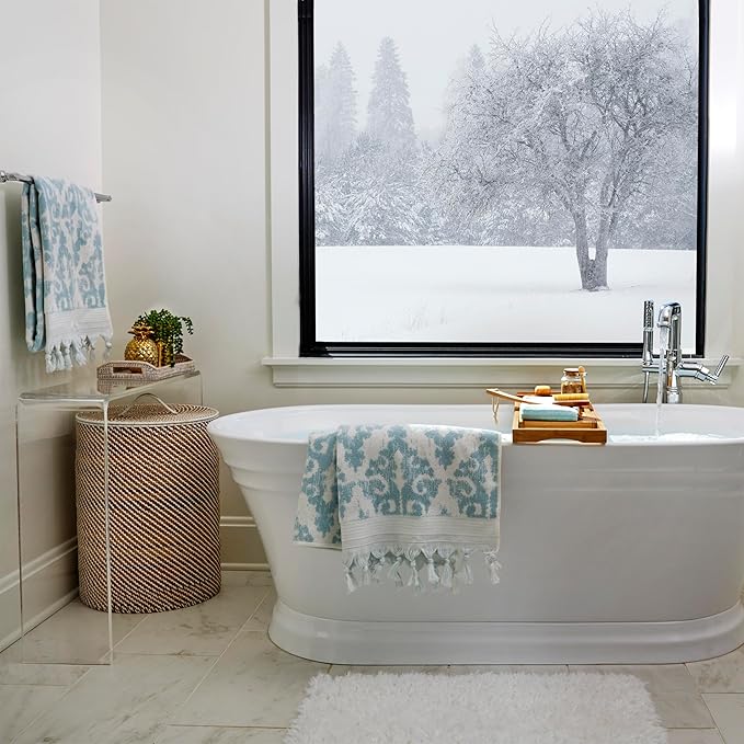 SKL Home Mirage Fringe 2 Bath, 2 Hand Towel Set