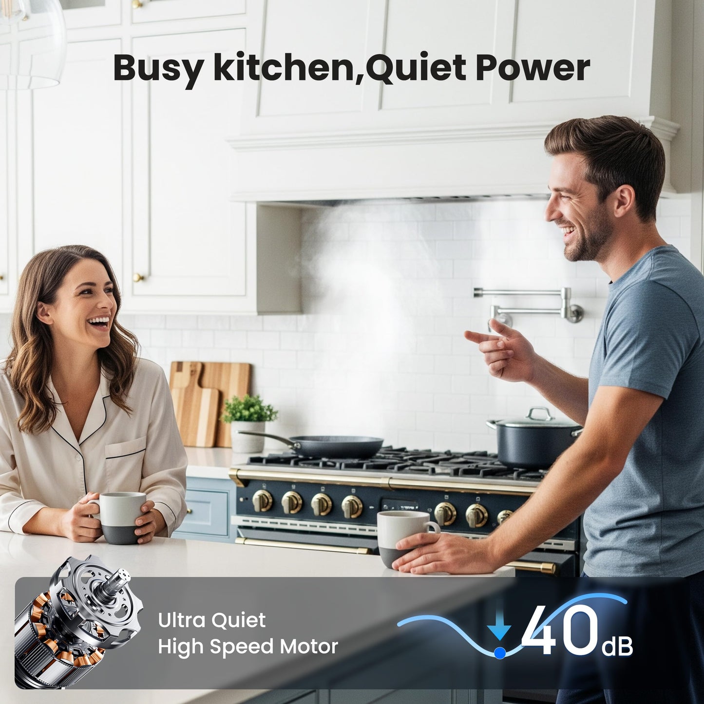 VIKIO HOME Range Hood Insert 30Inch,Built-in Kitchen Hood with 980 CFM, Ducted/Ductless Convertible Duct,Stainless Steel Kitchen Vent Hood/Gesture/Touch Control, 2 Pcs Baffle Filters with Handlebar