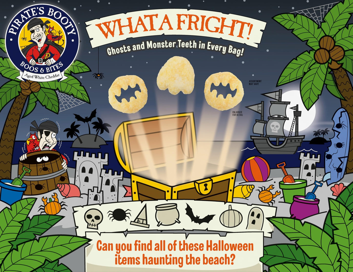 Pirate's Booty Boos & Bites, Trick or Treat Snack Bags, Gluten-Free Snacks, 0.5oz, 16 Count