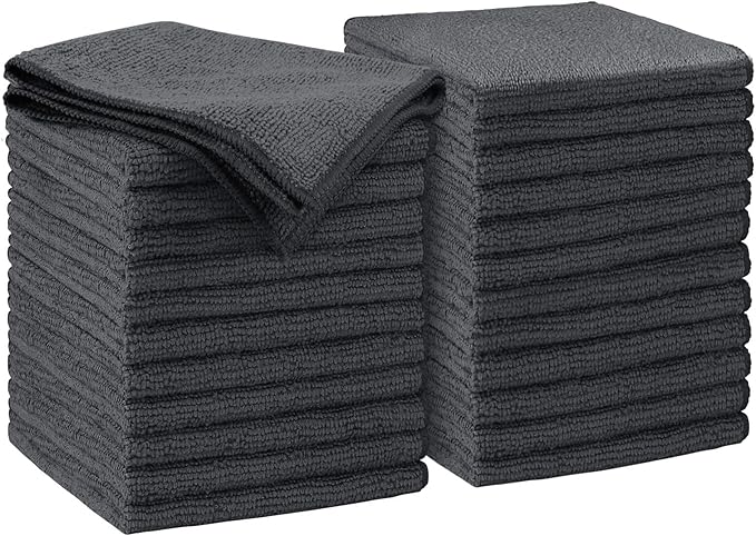 AIDEA Microfiber Cleaning Cloth Grey 24PK, Microfiber Towels