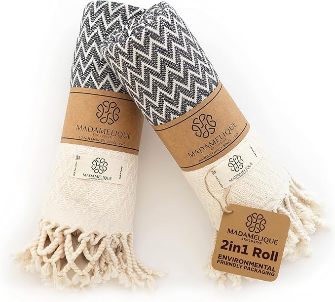 Madamelique Exclusive Hand Towels Set of 2-18 x 40 Inches