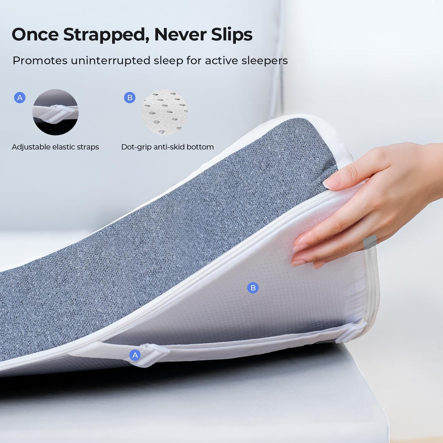 HOMRELEXA Cooling Mattress Topper Queen Size 4 Inch, Cooling Gel & Bamboo Charcoal Memory Foam Mattress Topper for Back Pain Relief, Firm Dual-Layer Foam Bed Pad with Removable Cover
