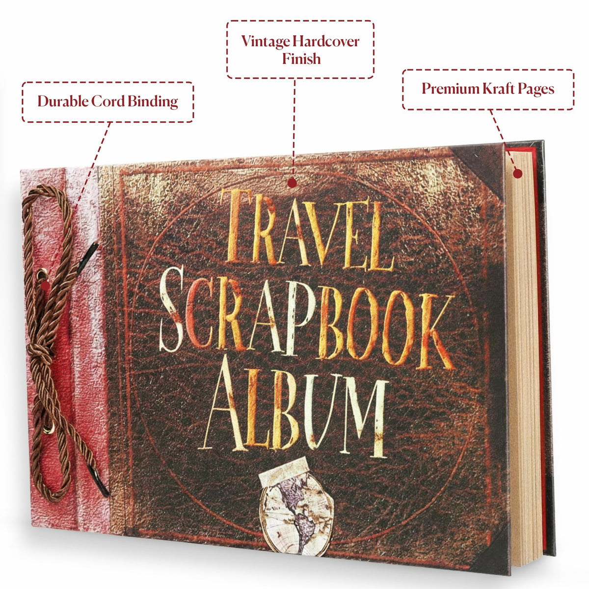 Adventure Scrapbook, Adventure Book & Memory Book for Travel Moments, DIY Photo Album with Stickers and Pens, Romantic Gift Idea for Couples, Anniversary Present, Vacation Keepsake, Journey Lovers