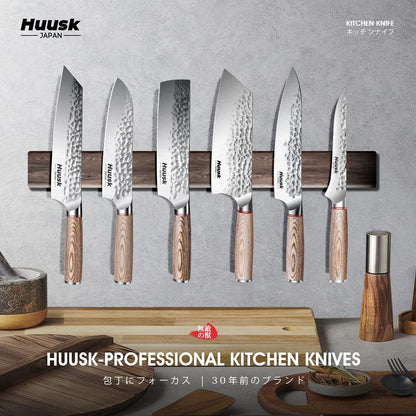 Huusk Boning Knife for Meat Cutting, 6.5" Hand Forged Japanese Fillet Knife for Meat Fish Poultry, Deboning Butcher Knives for Processing with Ergonomic Pakkawood Handle, Gift Box for Cooking lovers
