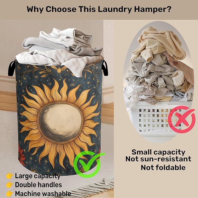 Gothic Sun Large Clothes Hamper Bag