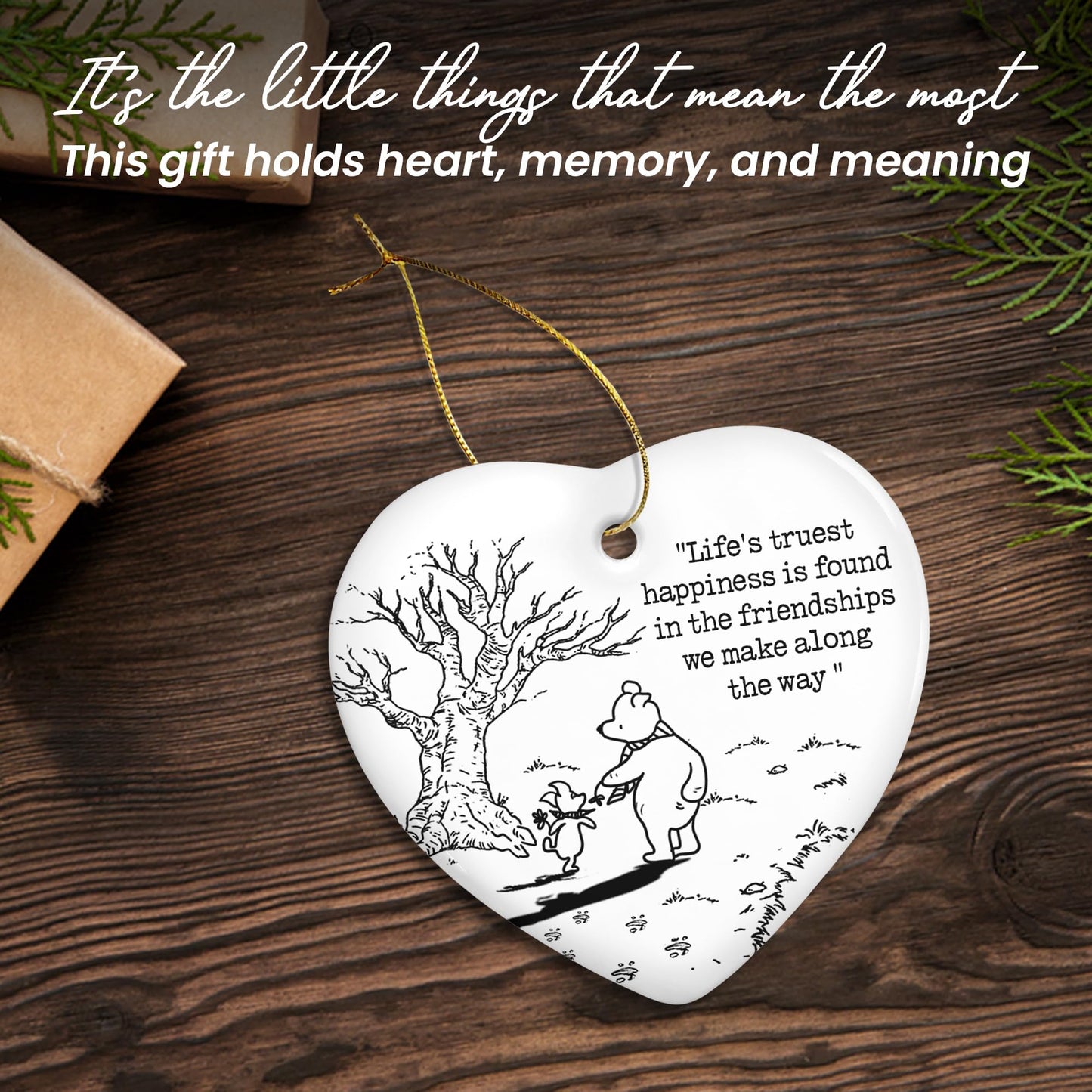 WRAPIX Christmas Friends Gifts for Women - Ceramic Christmas Ornaments 2025 for Tree Decorations - Birthday Gifts for Women Friendship Bestie BFF for Friend, Stocking Stuffers Gift
