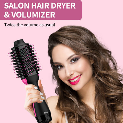Hair Dryer Brush Blow Dryer in One, Upgraded 4 in 1 Hair Dryer and Styler Volumizer with Negative Ion Anti-frizz Ceramic Titanium Barrel Hot Air Hair Straightener Brush