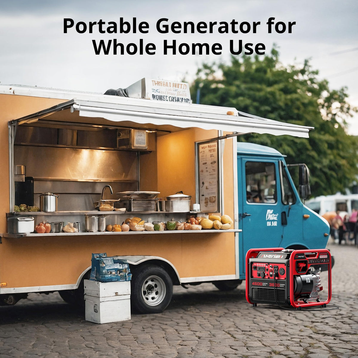 AMERISUN 4500W Inverter Generator, Gas Powered 223cc 4-Stroke Engine,CO Sensor & Parallel Ready, Quiet RV Generator with Eco Mode, 120V 30A RV Outlet for Home Backup, Camping & Outdoor Power