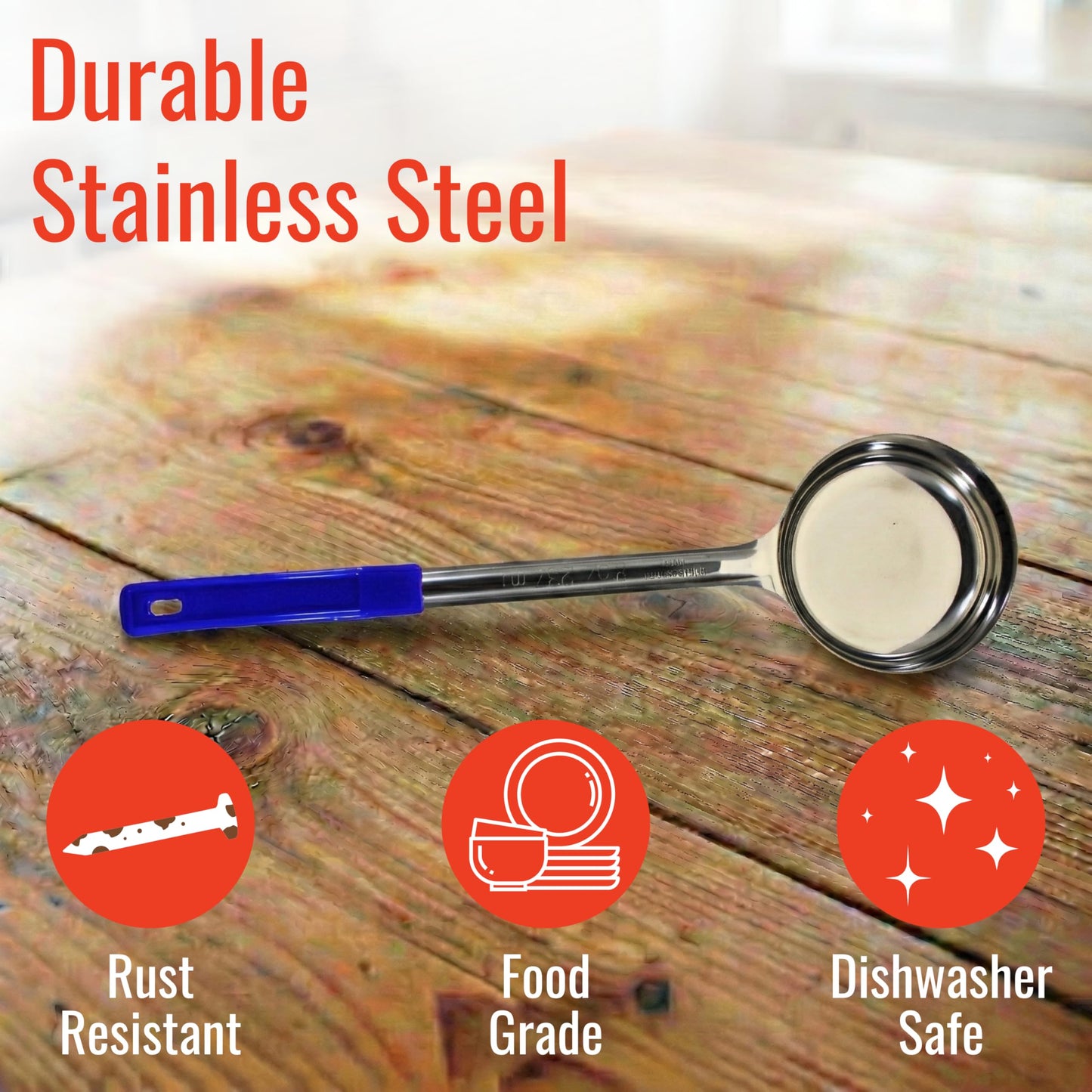 Habanerofire 8 oz Solid Stainless Steel Portion Control Ladle Spoon