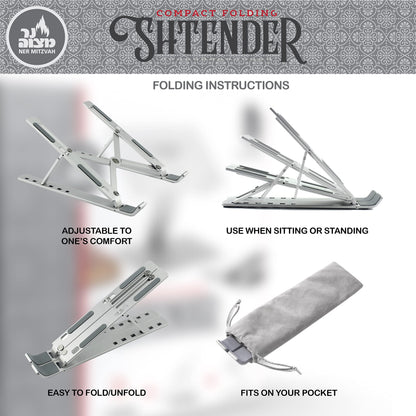 Ner Mitzvah Compact Tabletop Shtender - Adjustable Folding Book Stand - Shtender and Book Holder